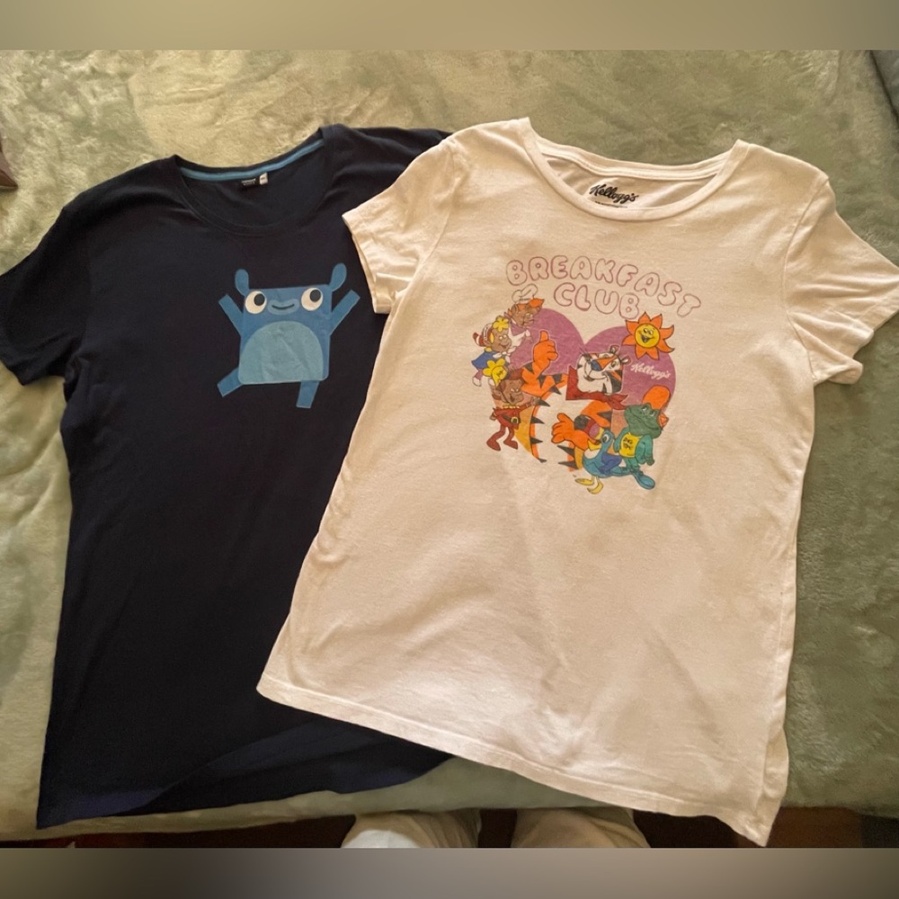 Bluey Skyers & Kellogg’s Breakfast Club  Ladies T’s Sz 2XL Soft/ComfyBundle Of 2